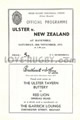 Ulster v New Zealand 1972 rugby  Programme